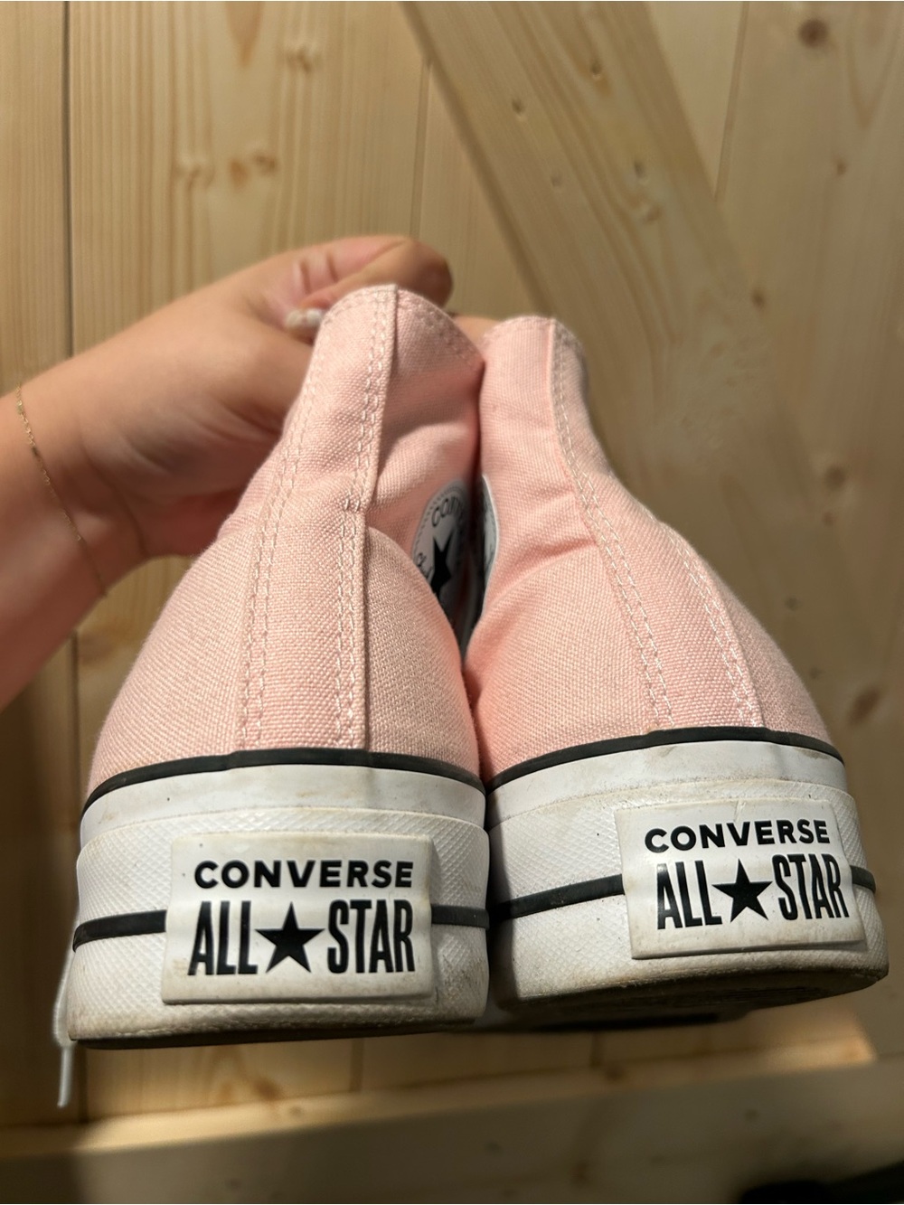 Converse Pink High-Top Canvas Sneakers with White Toe - Picture 3 of 7